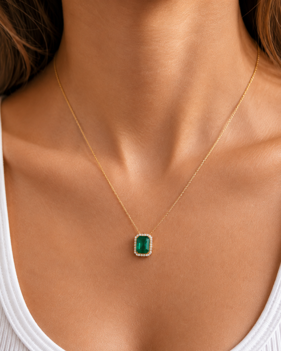 Colar Esmeralda e Diamantes