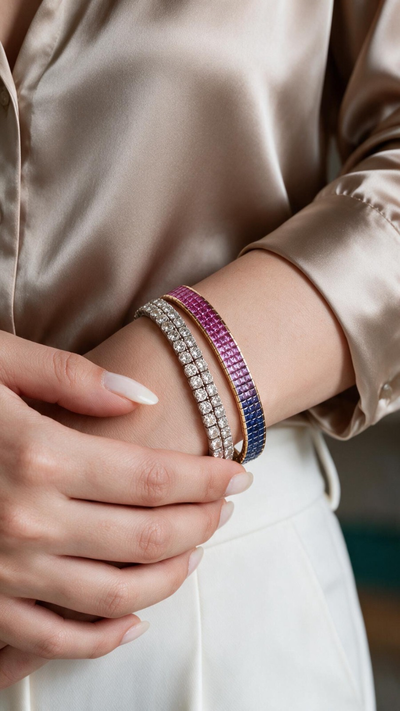 Pulseira Riviera Safiras Rainbow
