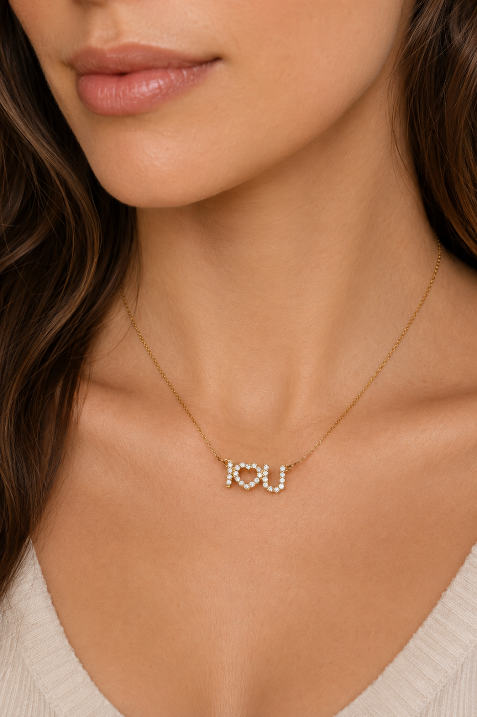 Colar I ♥ U Diamantes