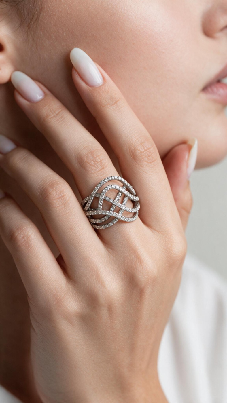 Anel Maxi Waves Diamonds