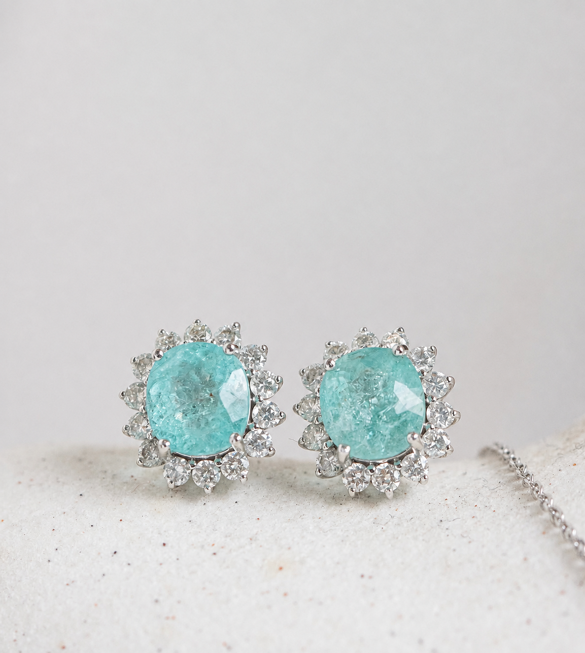 Brinco Turmalina Paraíba e Diamantes