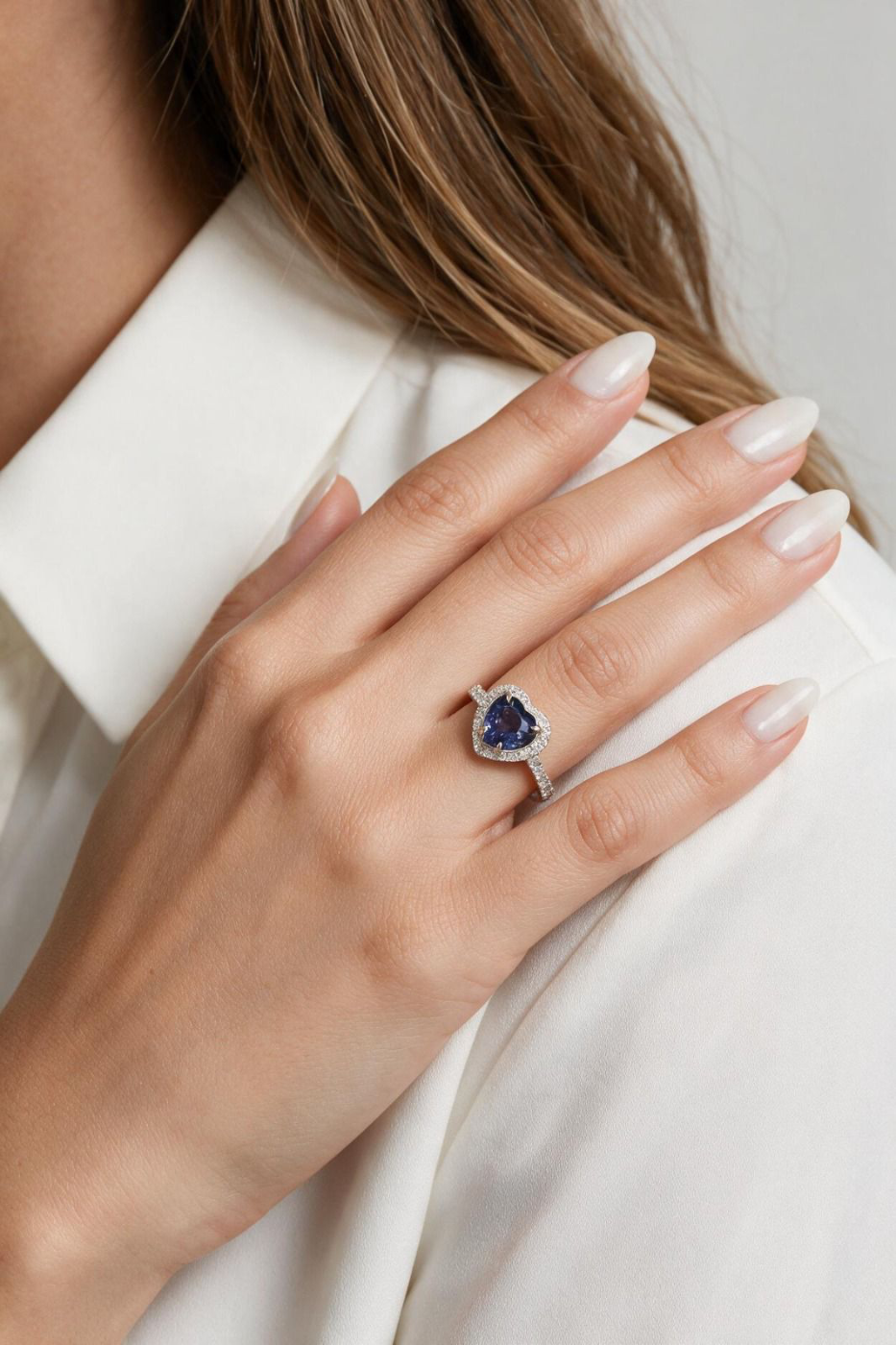 Anel Heart Tanzanita e Diamantes